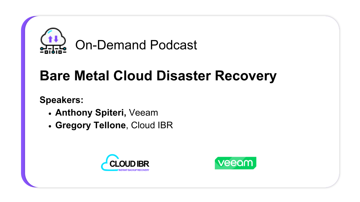 A New Standard for Bare-Metal Cloud Disaster Recovery | Great Things With Great Tech Podcast #70