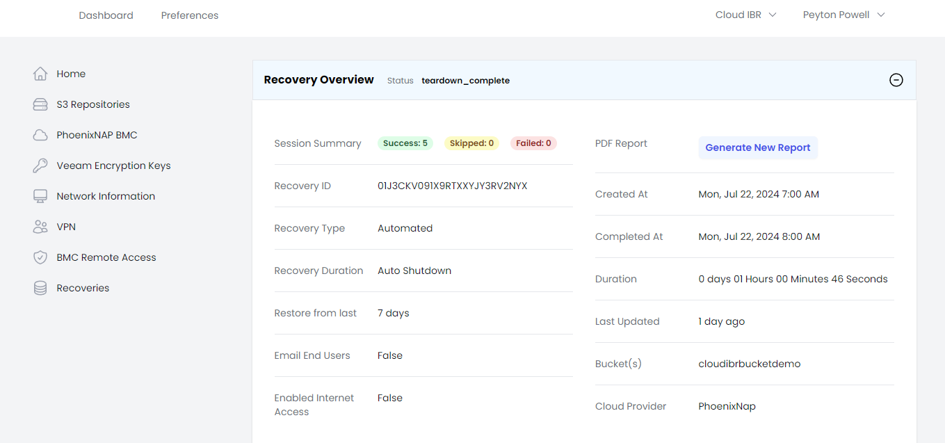 Screenshot of partner portal user interface