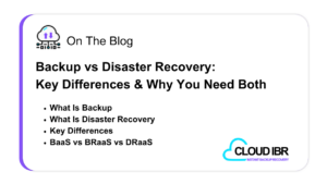 Thumbnail for Backup vs Disaster Recovery highlighting main points of discussion