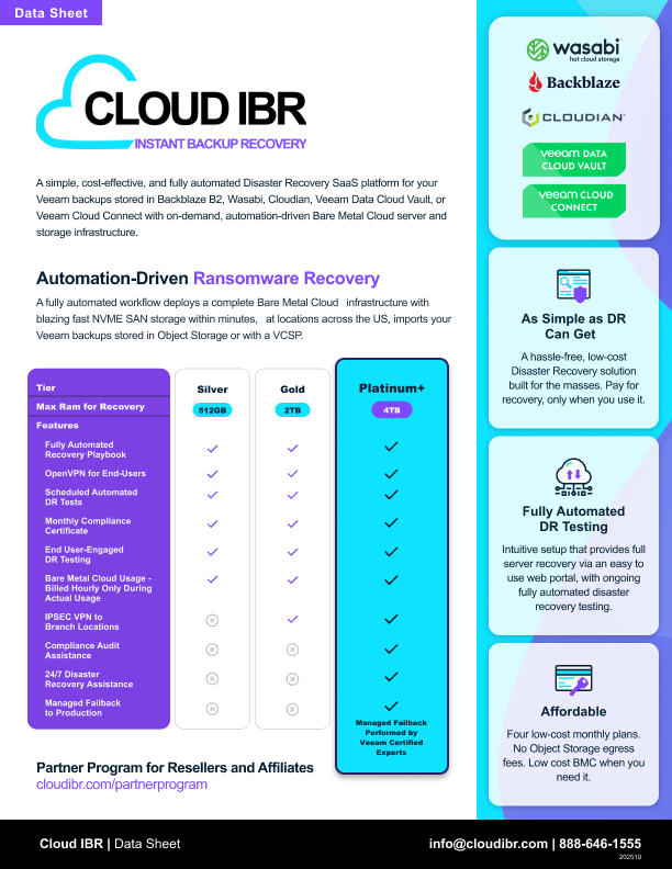Cloud IBR Datasheet