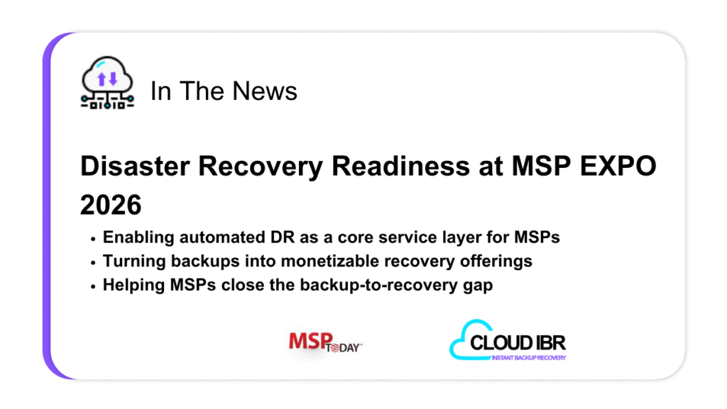 In the news thumbnail announcing Cloud IBR's sponsorship at MSP Expo 2026