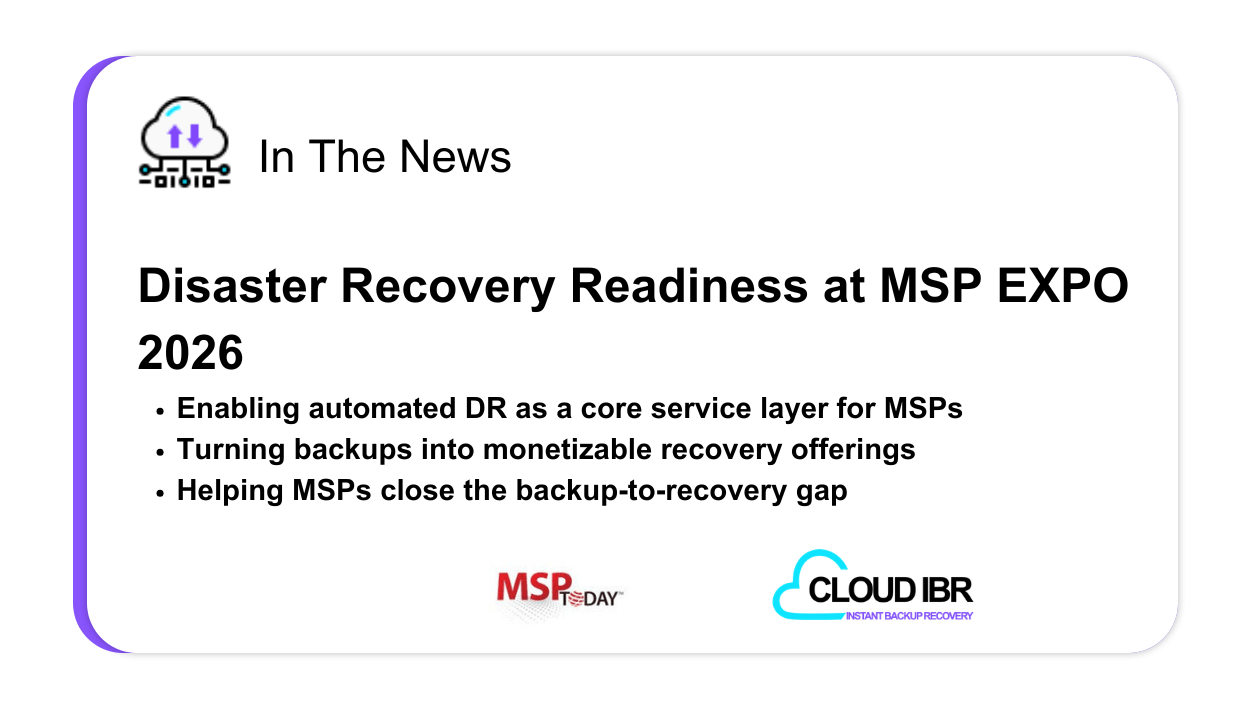 In the news thumbnail announcing Cloud IBR's sponsorship at MSP Expo 2026
